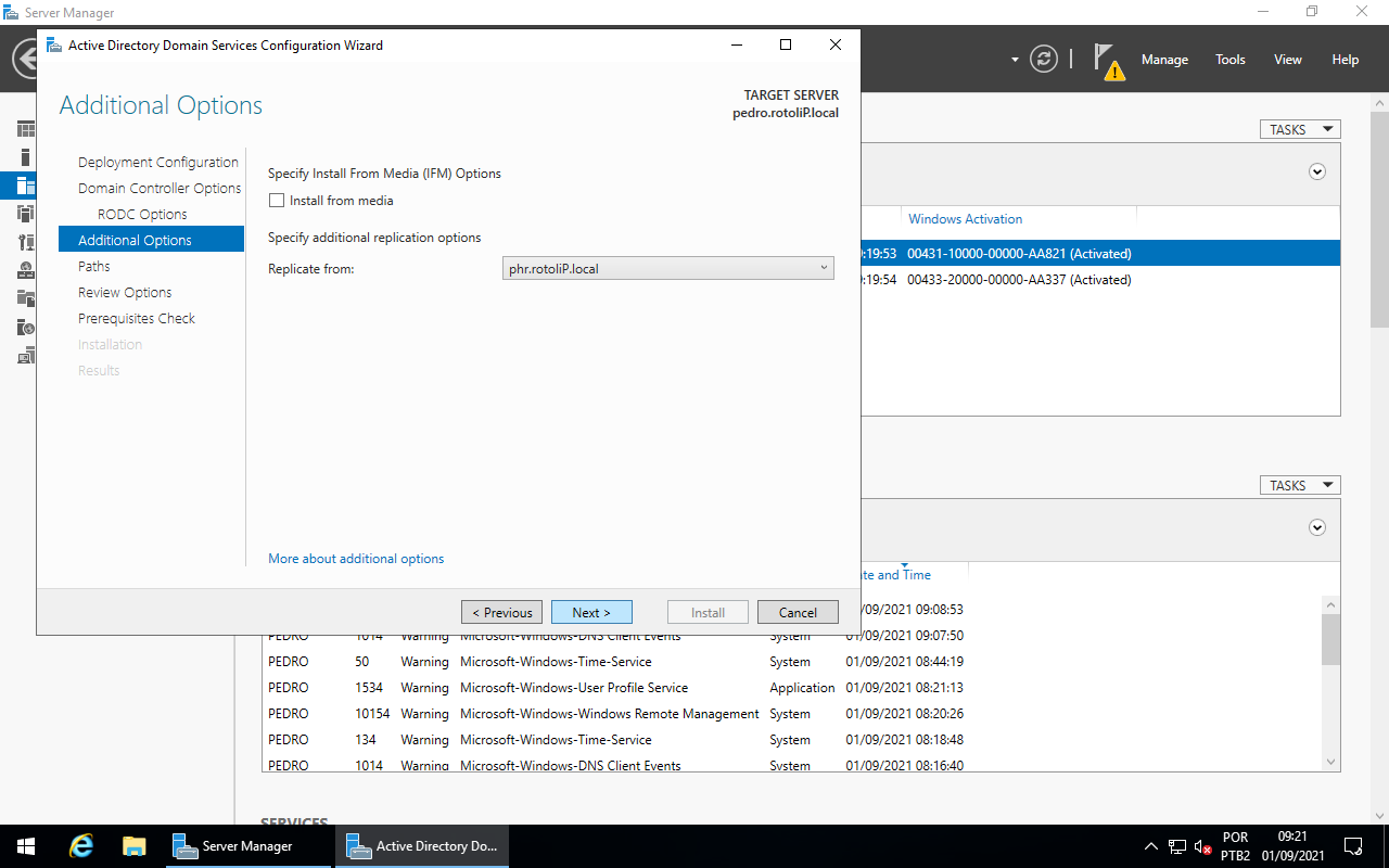 Additional Options - Replicate from