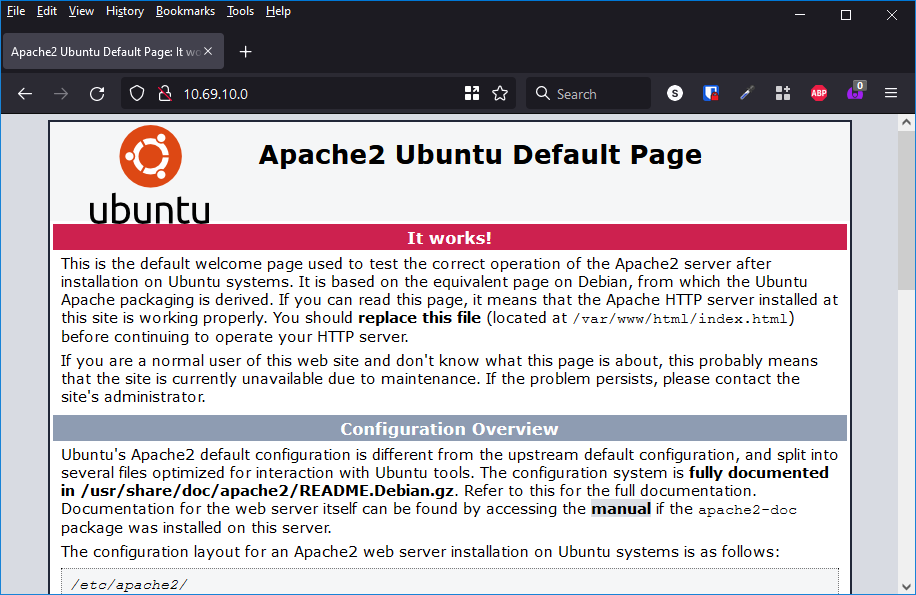 Apache2 Default Page