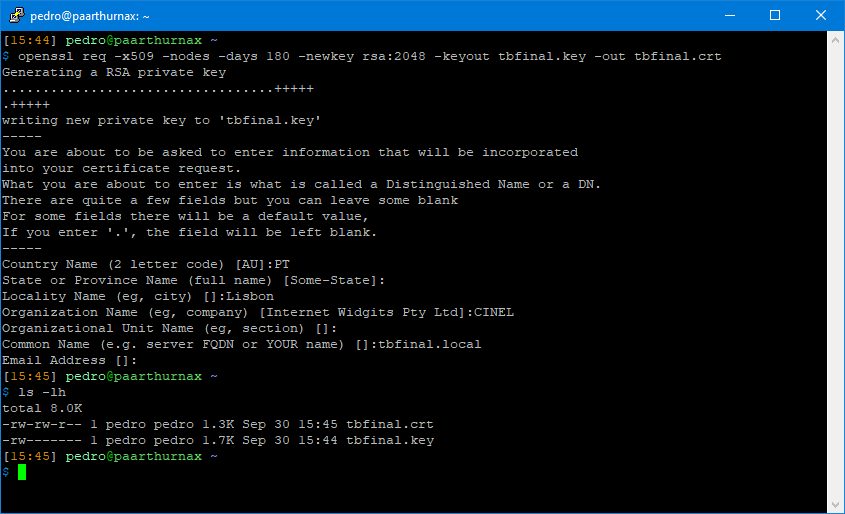 Generating certificate