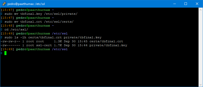 Moving key and certificate