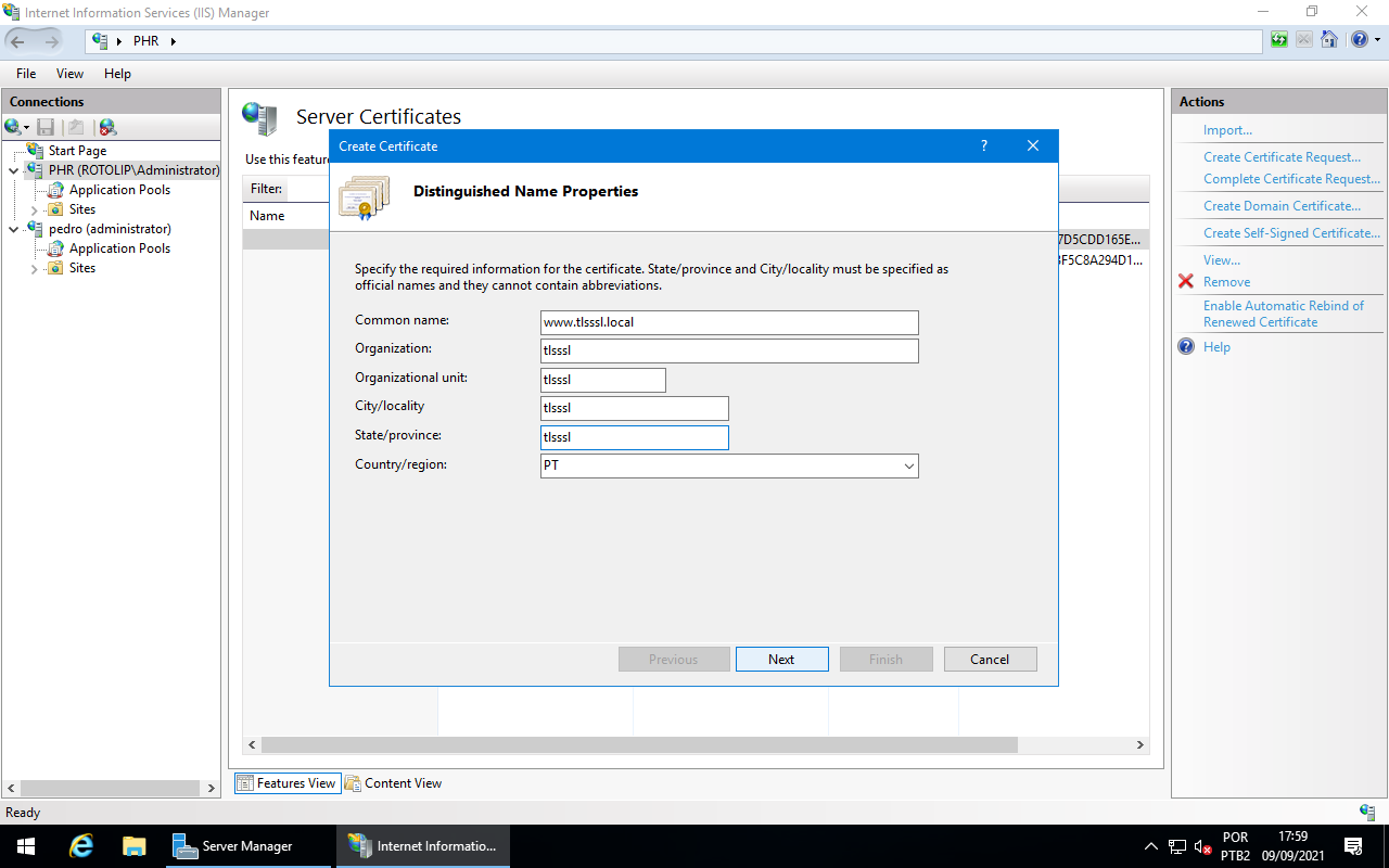 Domain Certificate Properties