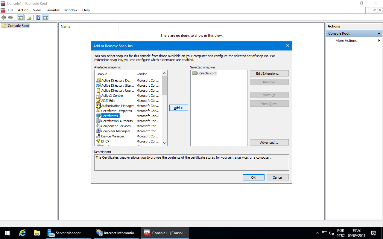 MMC - Cerftificates Snap-in