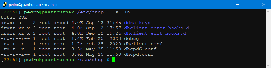 DHCP configuration file location