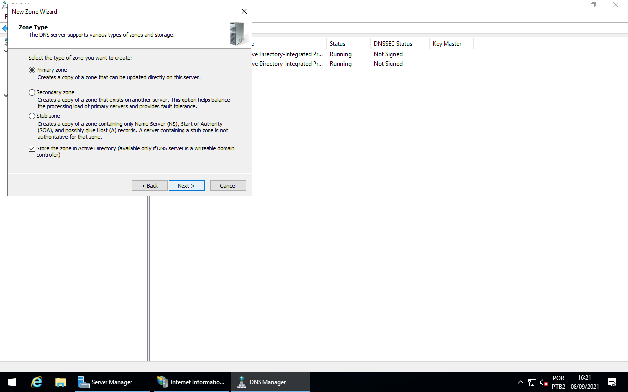 Zone Type - Primary zone