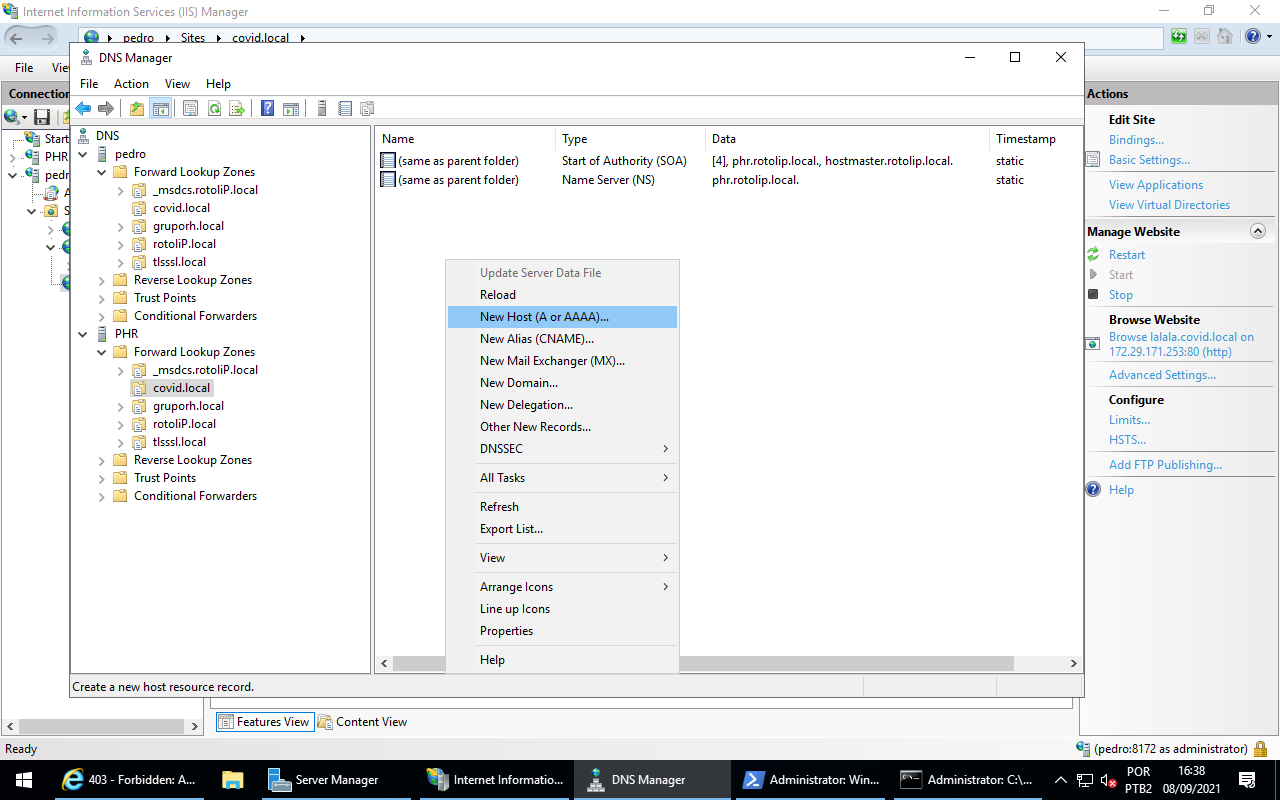 Creating New A Record