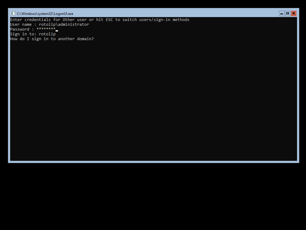 Log in using domain account