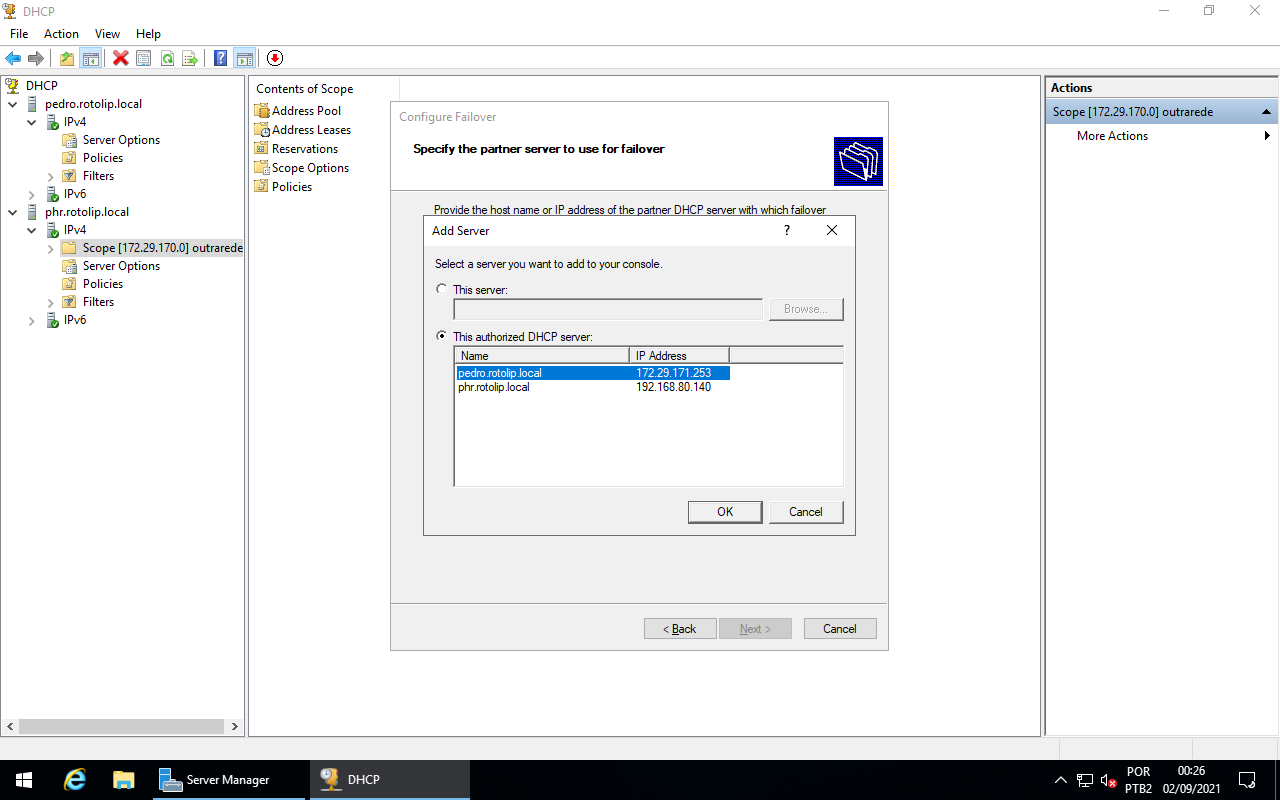 DHCP Failover - Select authorized server