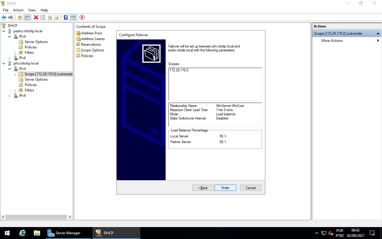 DHCP Failover - Finish