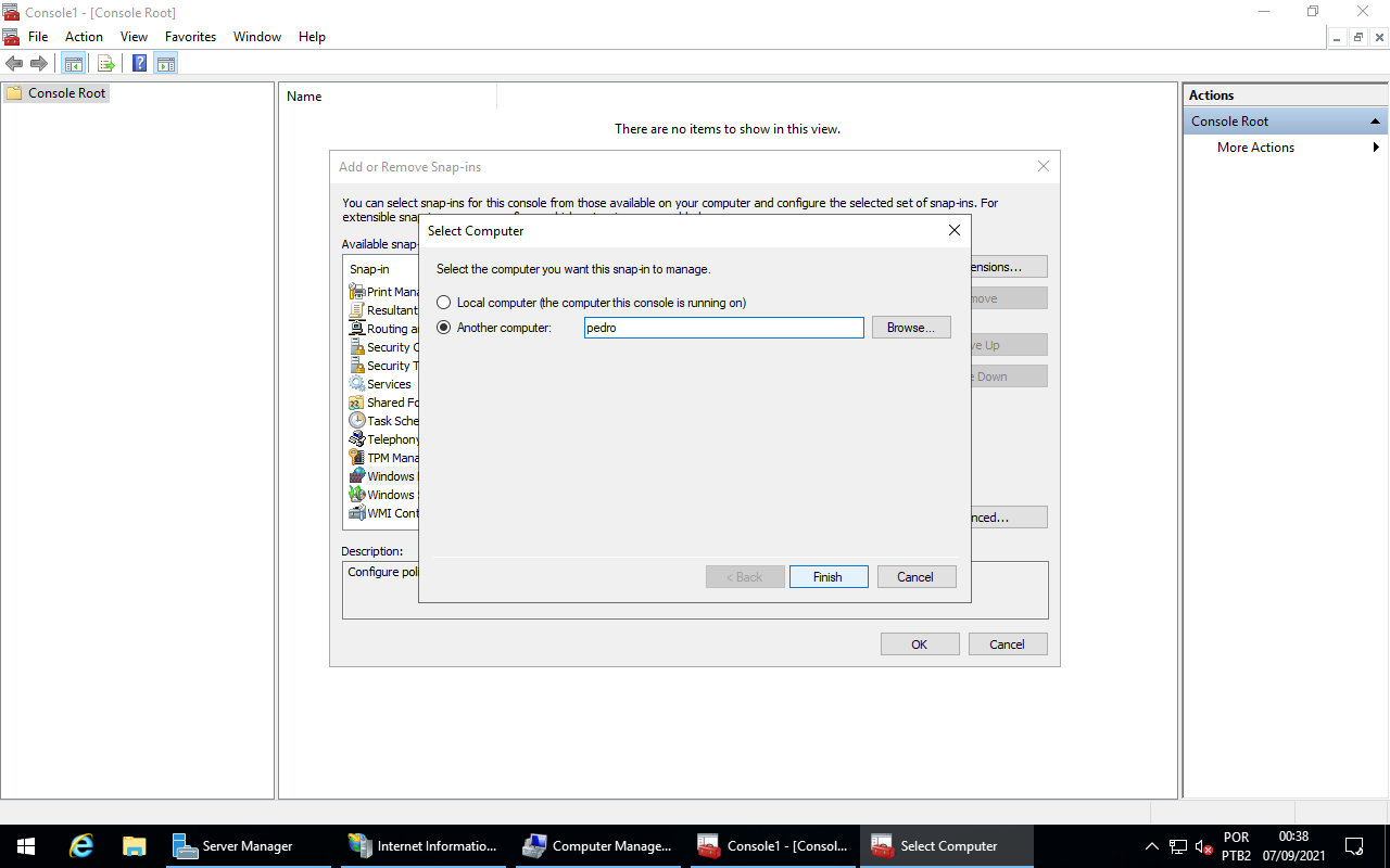Snap-in - Select Computer