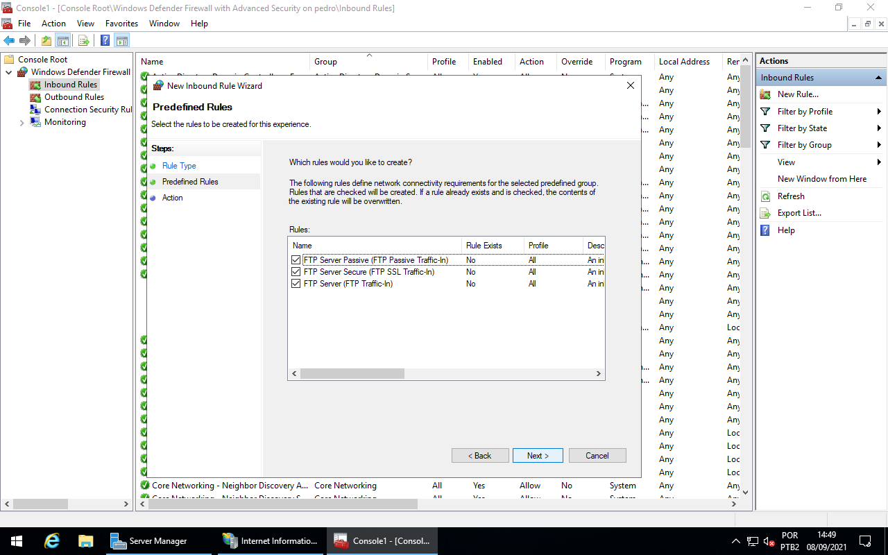 Firewall - Predefined Rules