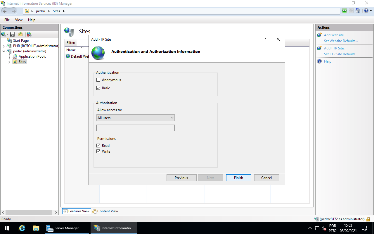 Authentication and Authorization Information