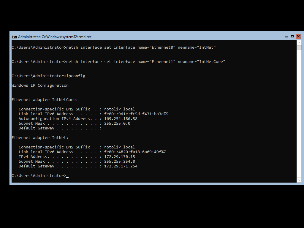 Changing the interfaces names