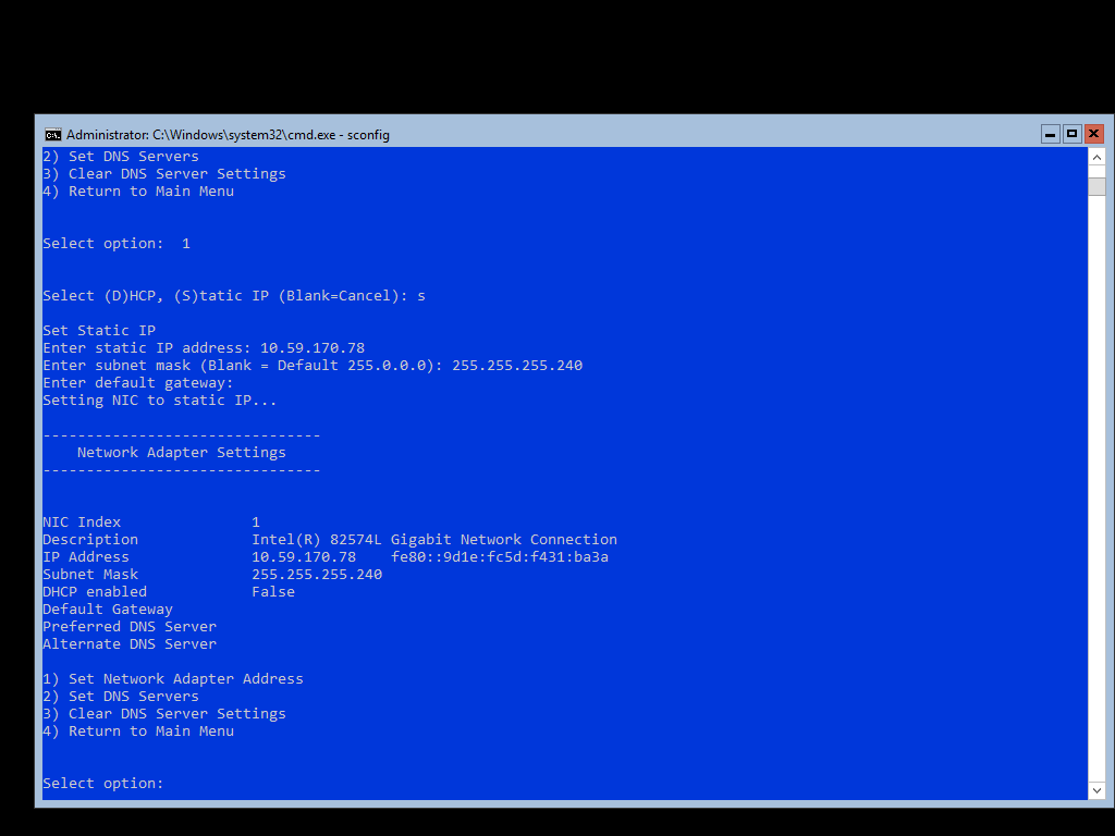 IP address configured