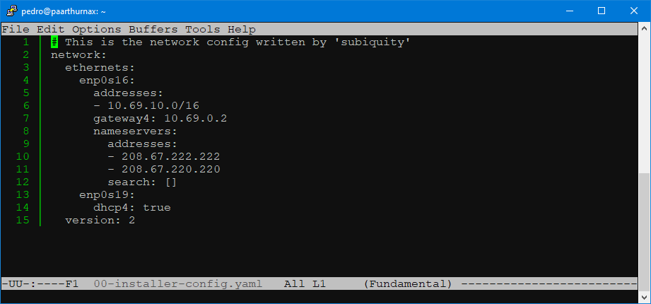 Netplan configuration file