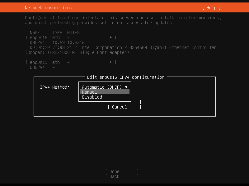 Manual IPv4 Configuration