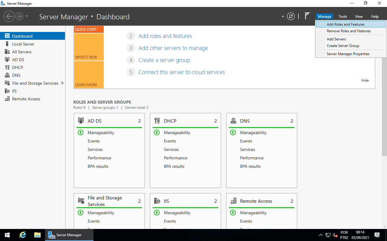 Add Roles and Features