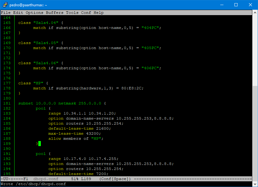 DHCP Class filtered by MAC