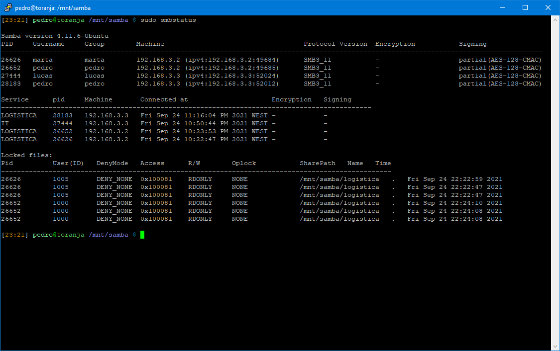 smbstatus
