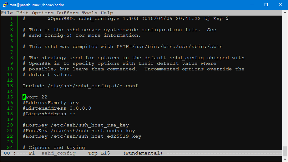 Original sshd_config file