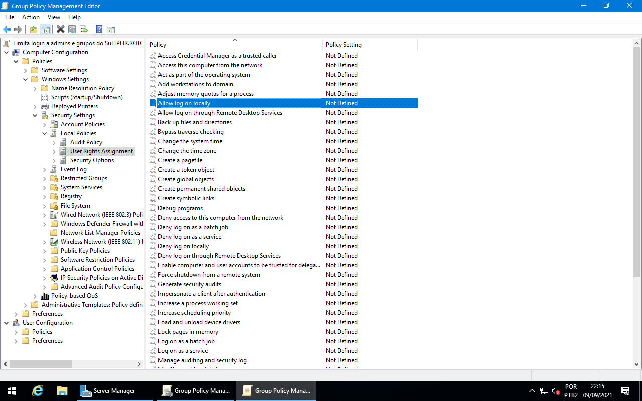 Allow log on locally