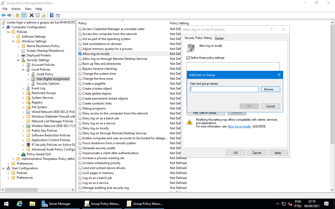 User and group names