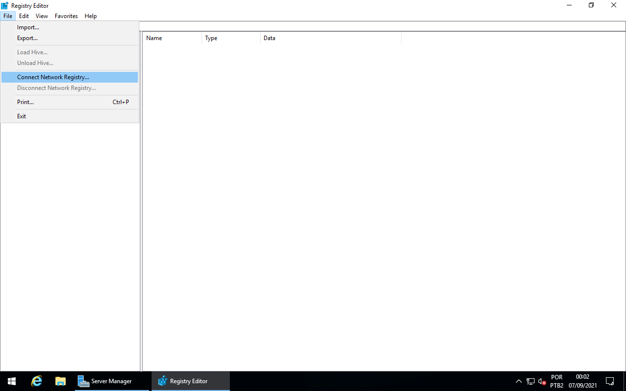 Registry Editor - Connect Network Registry