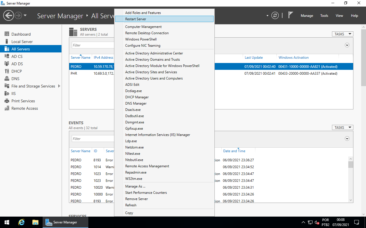 Restart Windows Core