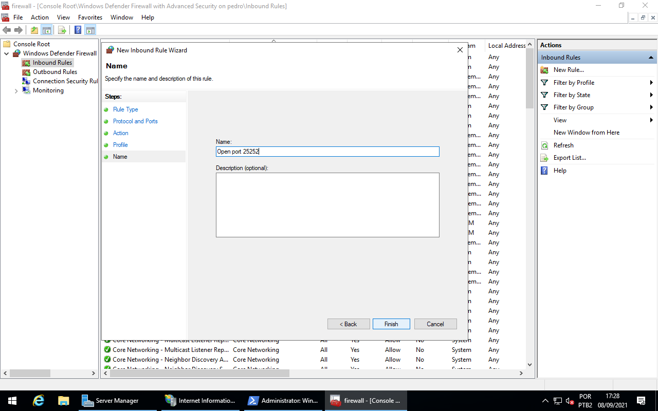Firewall - Rule Name and Description