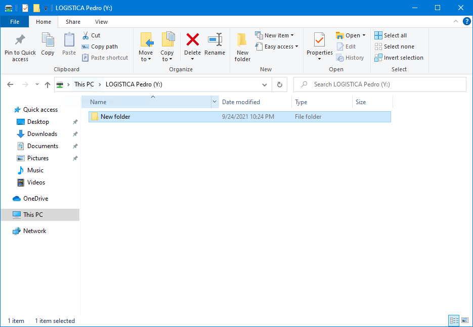 User pedro acessando partilha LOGISTICA
