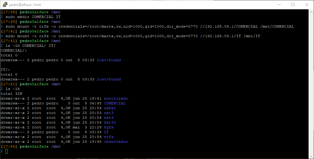 Mounting COMERCIAL and IT