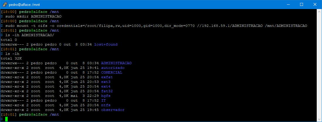 Mounting ADMINISTRACAO