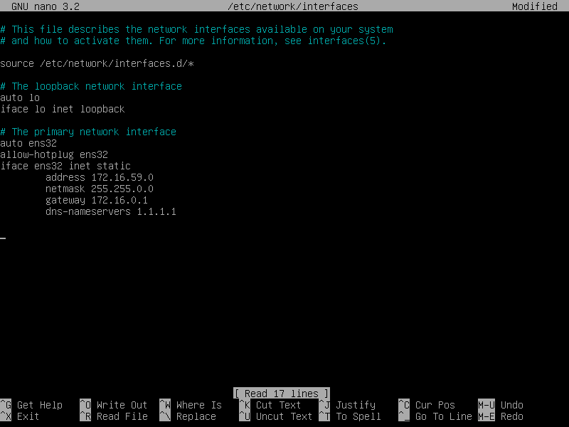 Interface NAT configurada