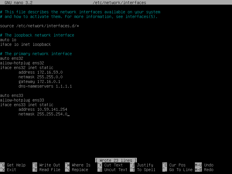 Segunda interface configurada