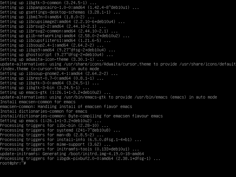 Instalação terminada