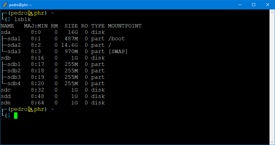 Partições do primeiro disco