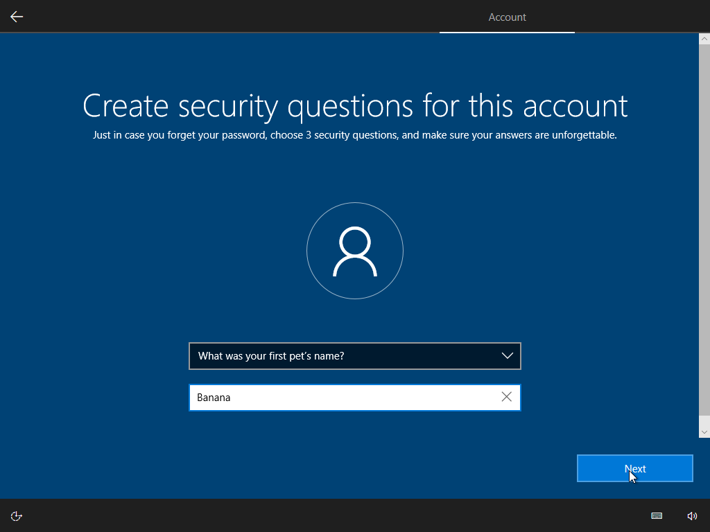 Perguntas de segurança