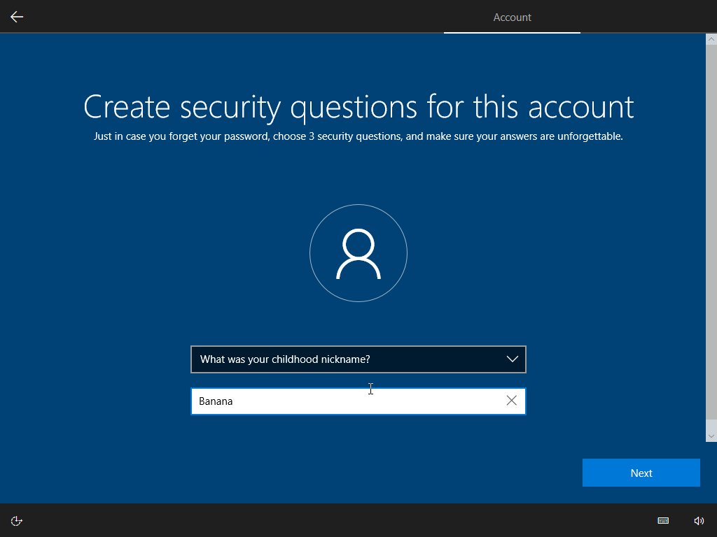 Pergunta de segurança
