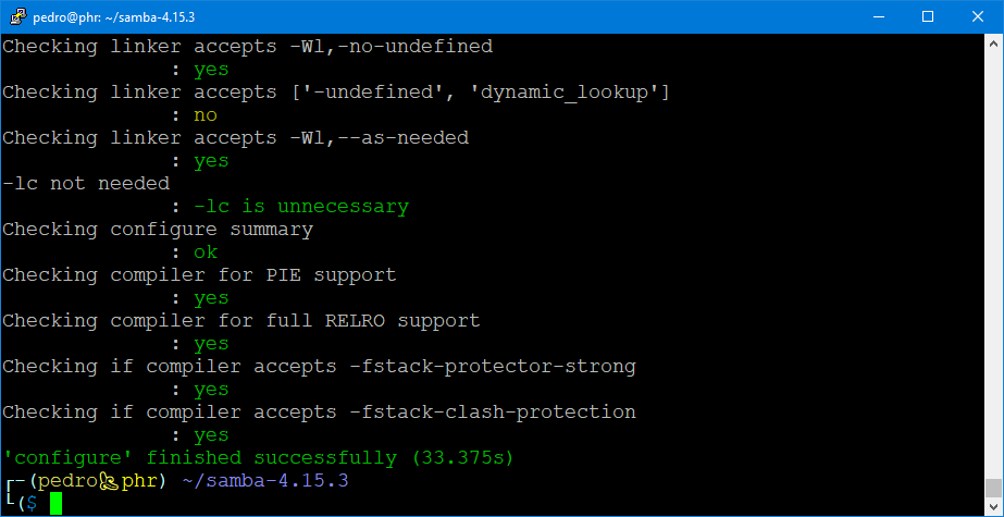 Configuração terminada