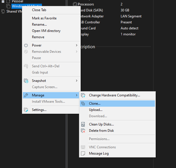 Clonar a VM
