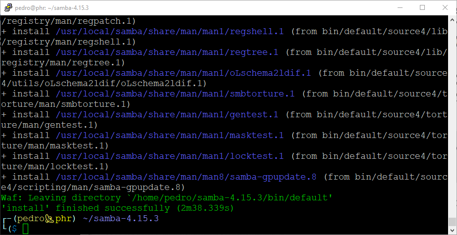 Instalação completada com sucesso