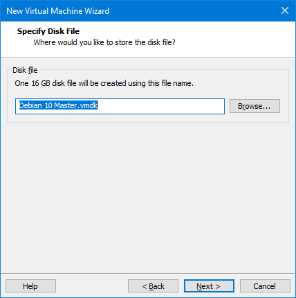 Nome e localização do disco