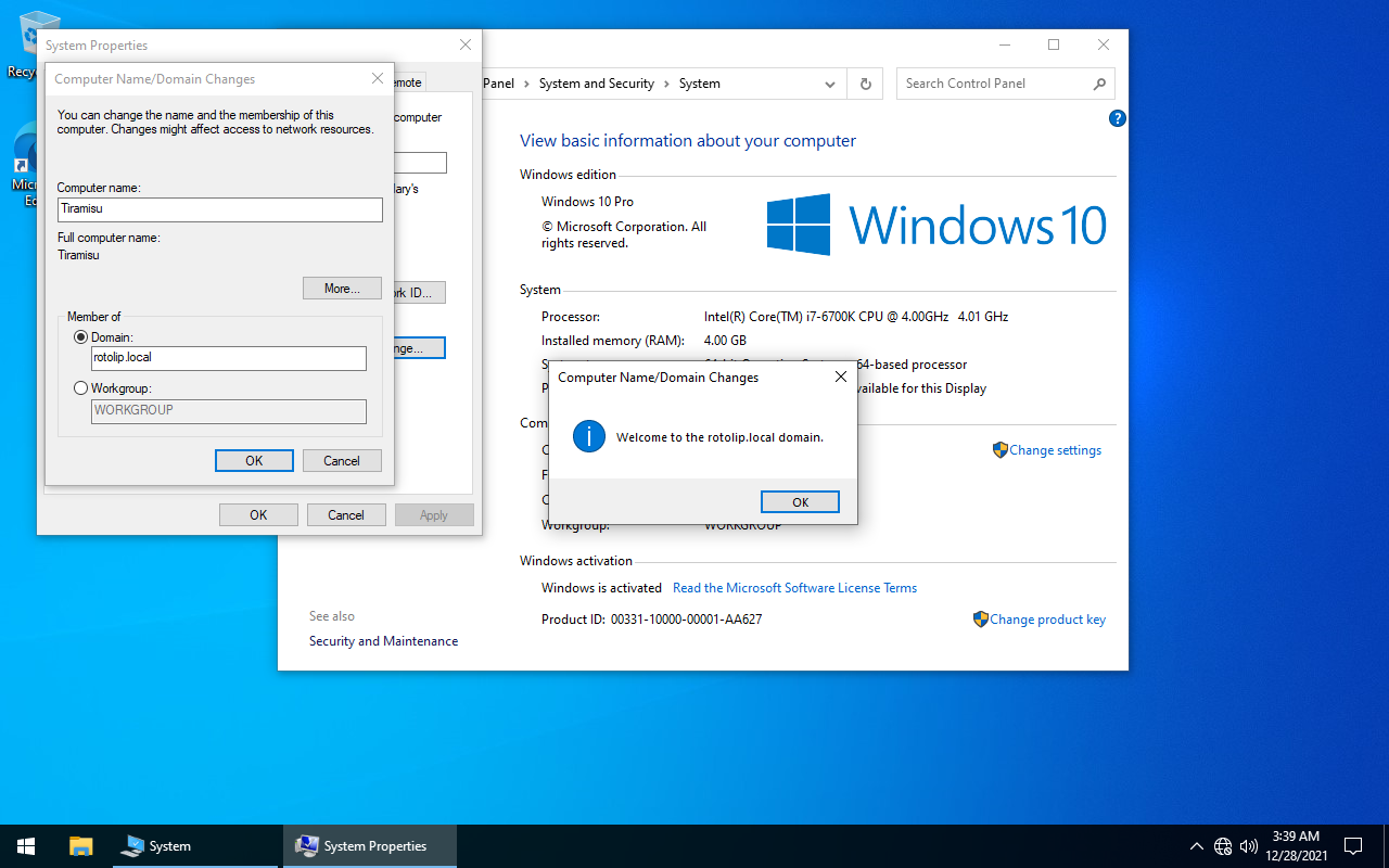Adicionado ao domínio