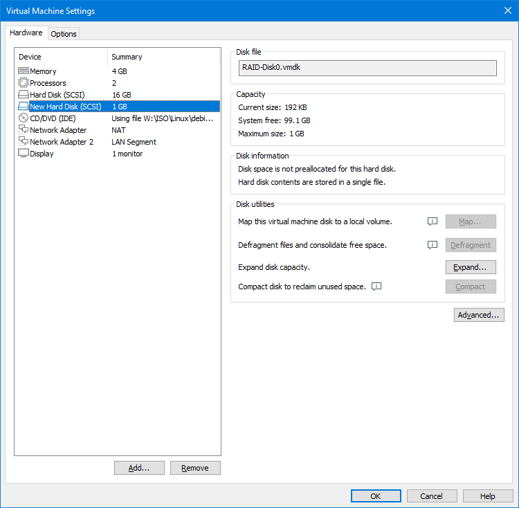 Novo disco adicionado