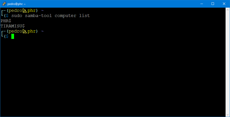 samba-tool computer list