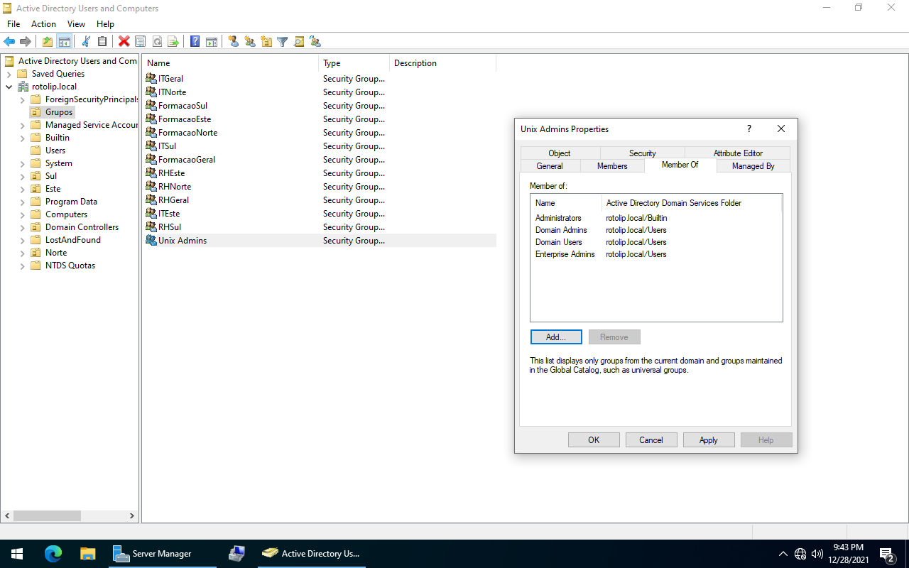 Adicionar aos grupos