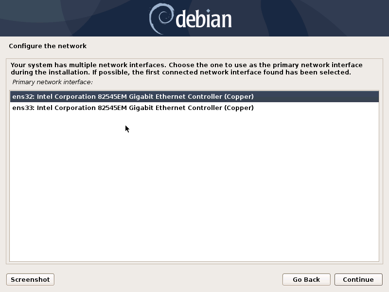 Interface de rede primária
