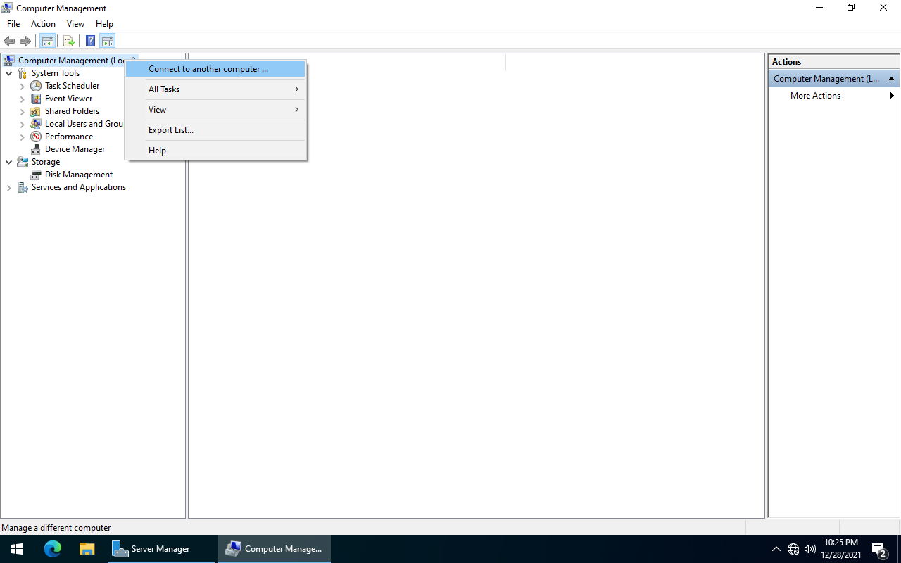 Connect to another computer