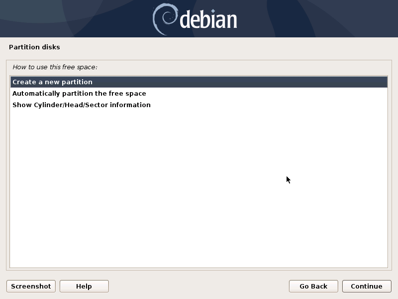 Criar nova partição