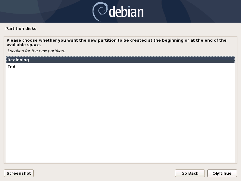 Localização da partição