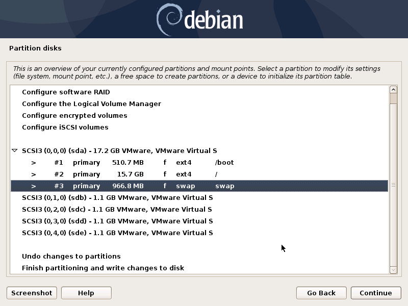 Tabela de partições final